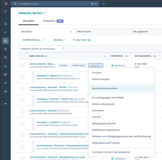 HubSpot Content Hub KI Übersetzung