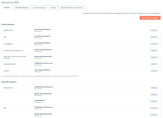HubSpot Multi-Domain-Management