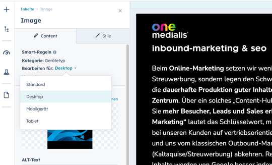 HubSpot Smart Rules nach Geräte-Typ