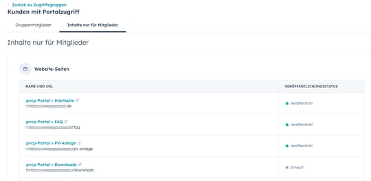 Privater Content - Inhalte fuer Mitglieder  festlegen HubSpot