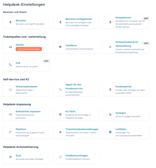 Service Hub Helpdesk Übersicht