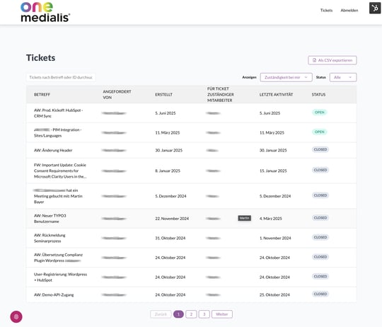 Tickets-Kundenportal HubSpot Service Hub