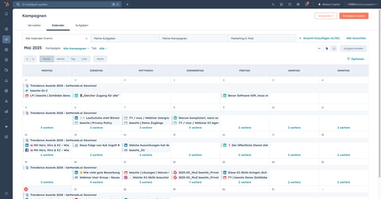 HubSpot Kampagnen Kalender